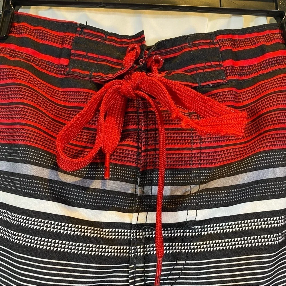 OCEAN PACIFIC OP Board shorts swim trunks mesh men's XL(40-42) Pockets Red Black